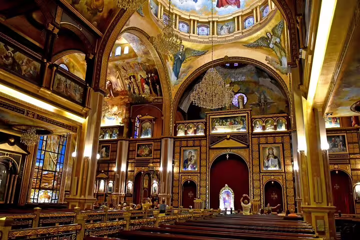 Ornate Coptic church interior in Sharm El Sheikh on VIP city sightseeing tour with Egyptologist guide