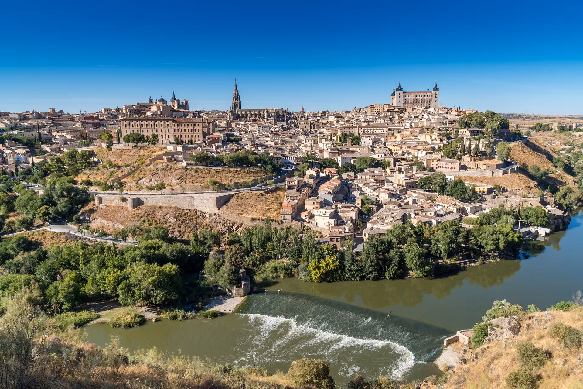 Panoramic view of Cuenca on day trip from Madrid, with river gorge and historic skyline in Castilla-La Mancha