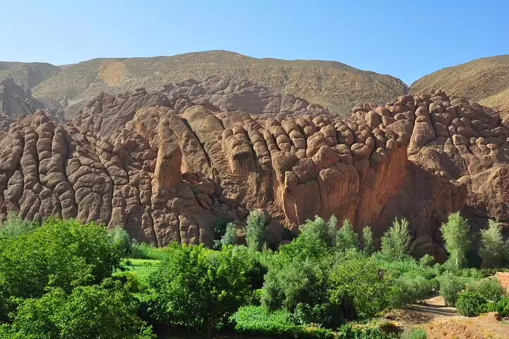 Scenic Dades Valley rock formations and oasis stop on a 4 days 3 nights desert tour Marrakech to Merzouga