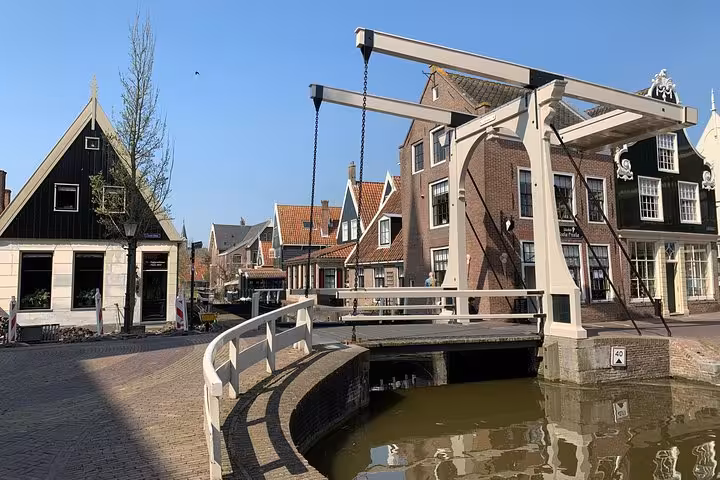 Traditional Dutch drawbridge and canal village near Amsterdam, a stop on the Hidden Gems day tour