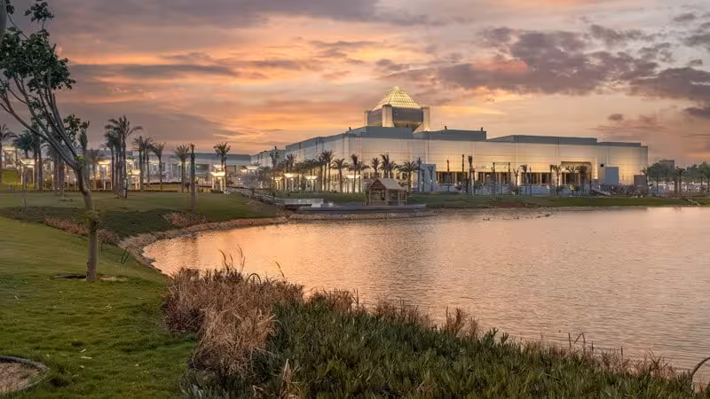 National Museum of Egyptian Civilization at sunset, a highlight of private Cairo museum and Citadel tour