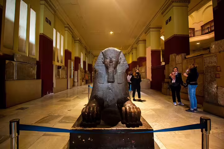 Great Sphinx statue inside the Egyptian Museum Cairo on a 4-hour private guided day tour