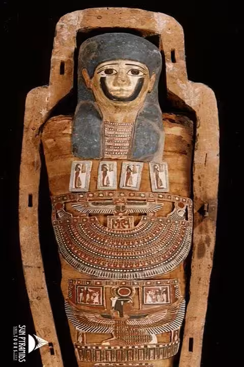 Ancient Egyptian sarcophagus at Egyptian Museum Cairo, private tour from Hurghada to Cairo by air