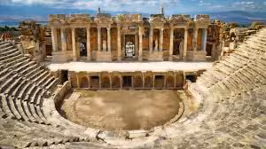 Great Theatre of Ephesus amphitheater view on a daily Ephesus tour from Istanbul with flights and guide