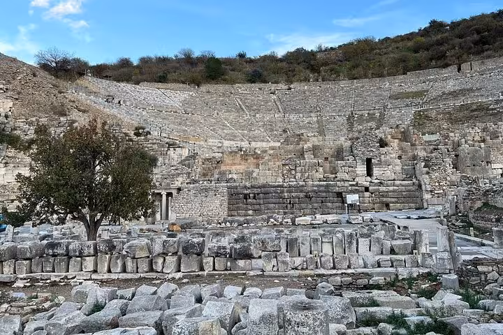 Great Theatre of Ephesus ruins on a private skip-the-line Ephesus tour for cruise ship passengers