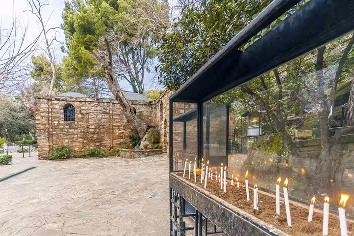 Prayer candles at the House of Virgin Mary shrine near Ephesus, a key stop on the Bodrum day tour