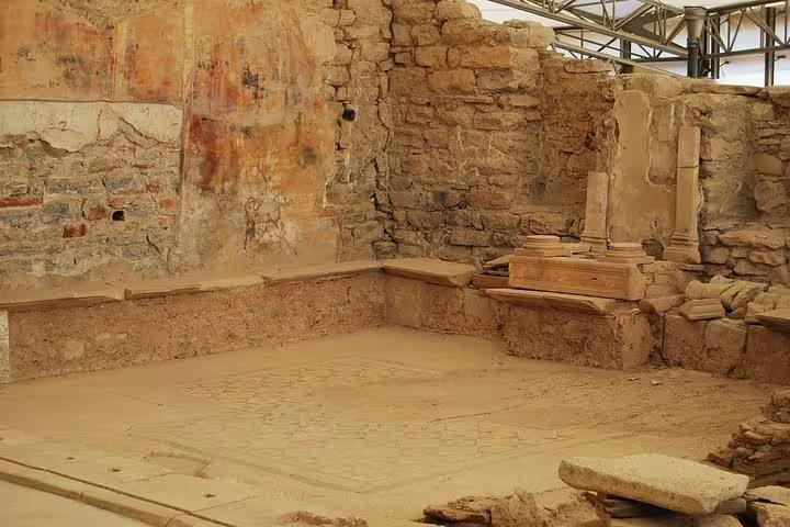 Discover intricate mosaics and frescoes in the preserved ruins of Ephesus during a private tour from Kusadasi.
