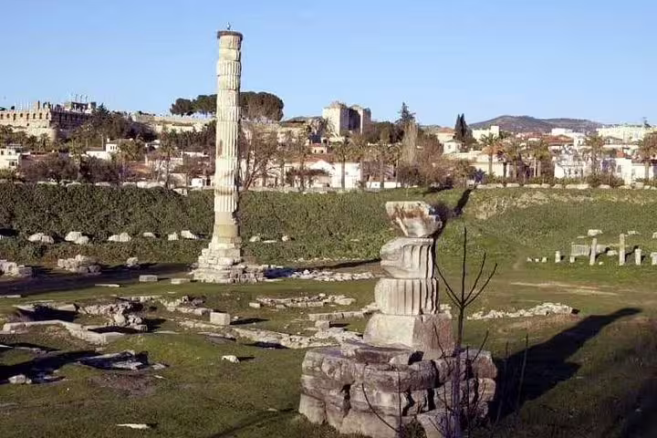 Discover the iconic Temple of Artemis ruins on an Ephesus small group tour from Izmir, showcasing ancient history.