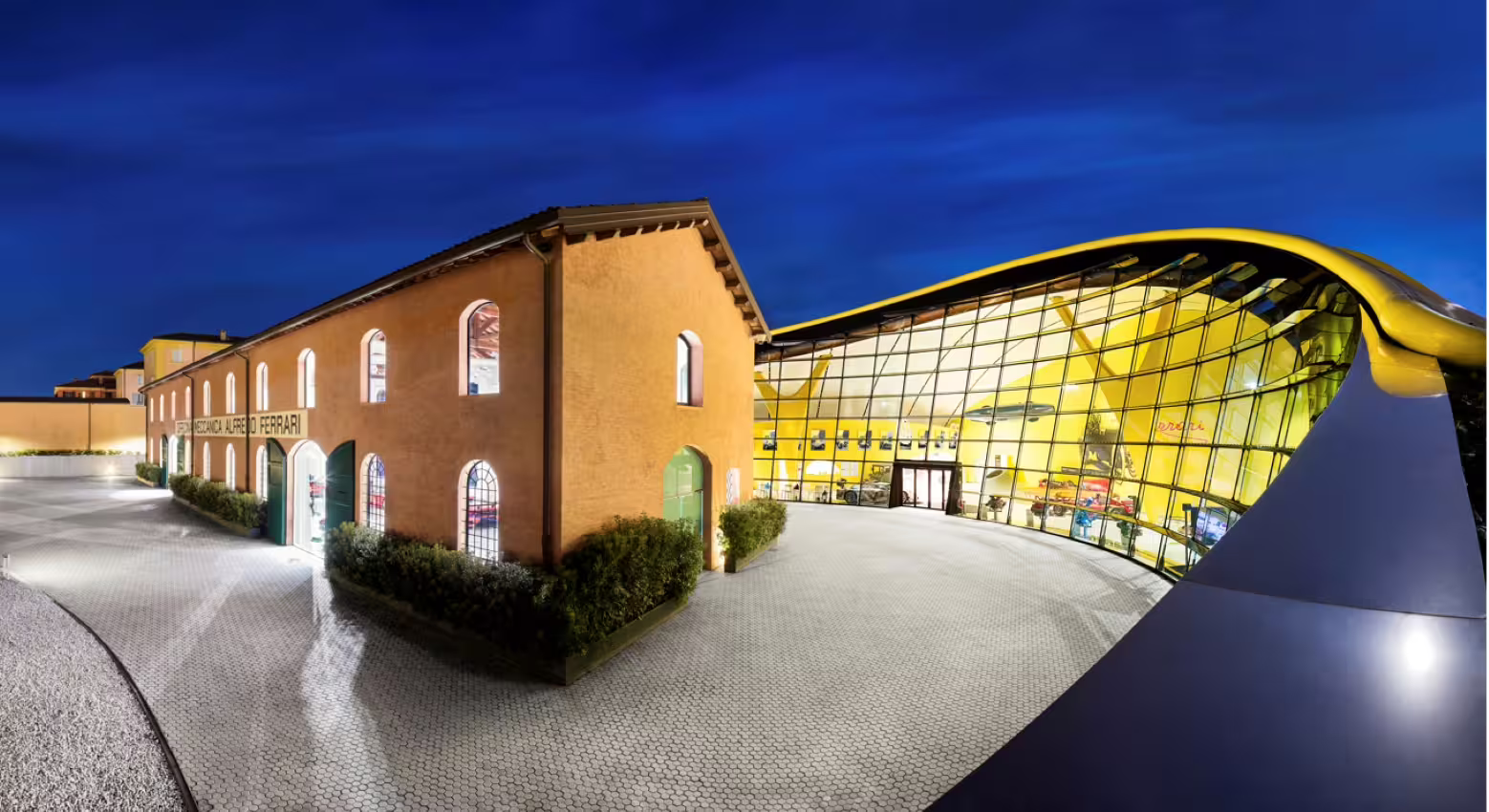 Experience the fusion of history and modern design at the Ferrari Museum in Modena, with its unique architecture.