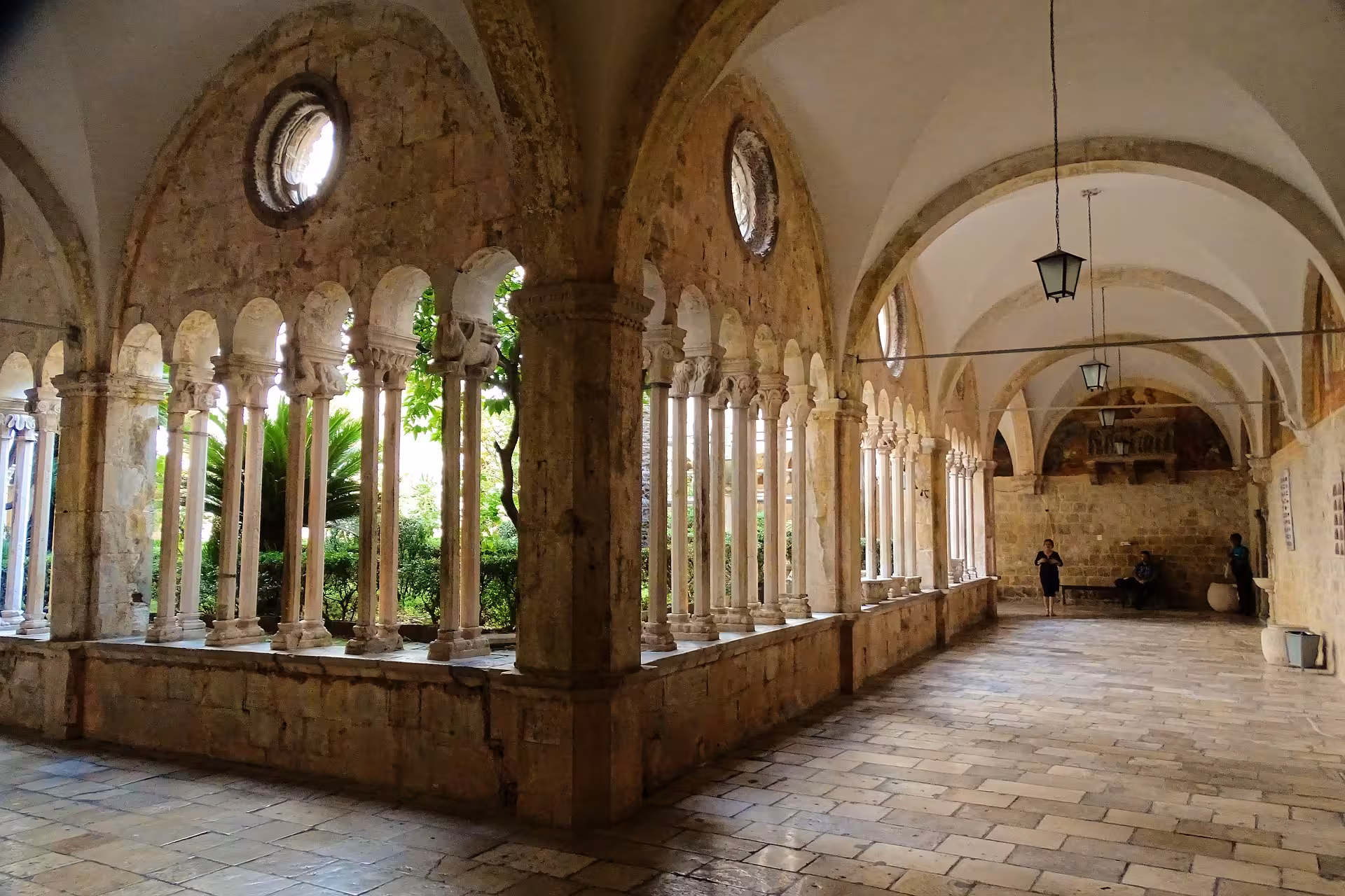 Franciscan Monastery cloister in Dubrovnik Old Town on Game of Thrones and history walking tour