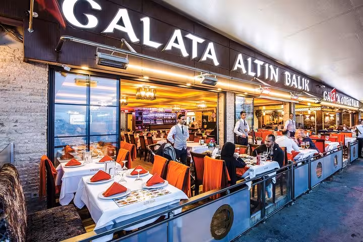 Galata Altin Balik seafood restaurant Istanbul, dining stop on private personalised tour with licensed guide
