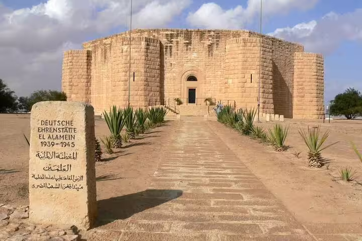 German War Memorial at El Alamein on Egypt’s North Coast, key stop on El-Alamein day tour from Cairo