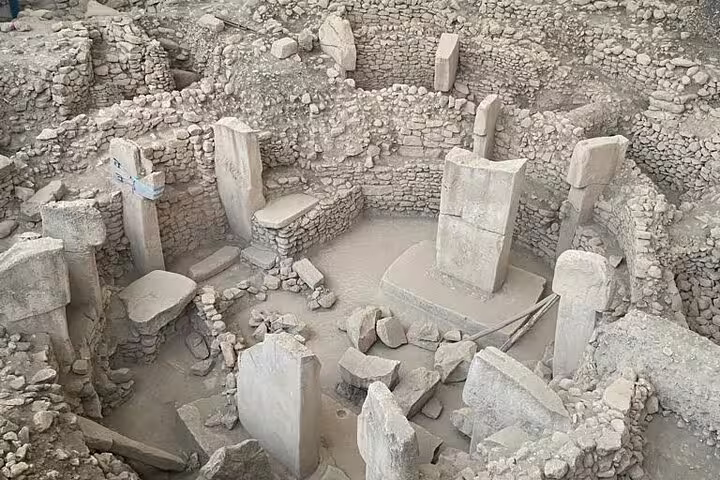 Excavated stone pillars and circular enclosure at Gobeklitepe, highlight of a 10-day private Turkey tour