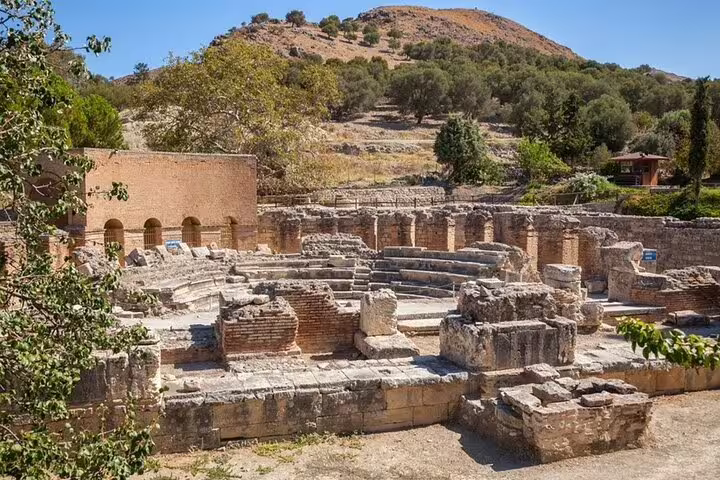 Ancient Gortyna Roman ruins near Heraklion, a scenic stop on the Phaestos Palace private custom day tour