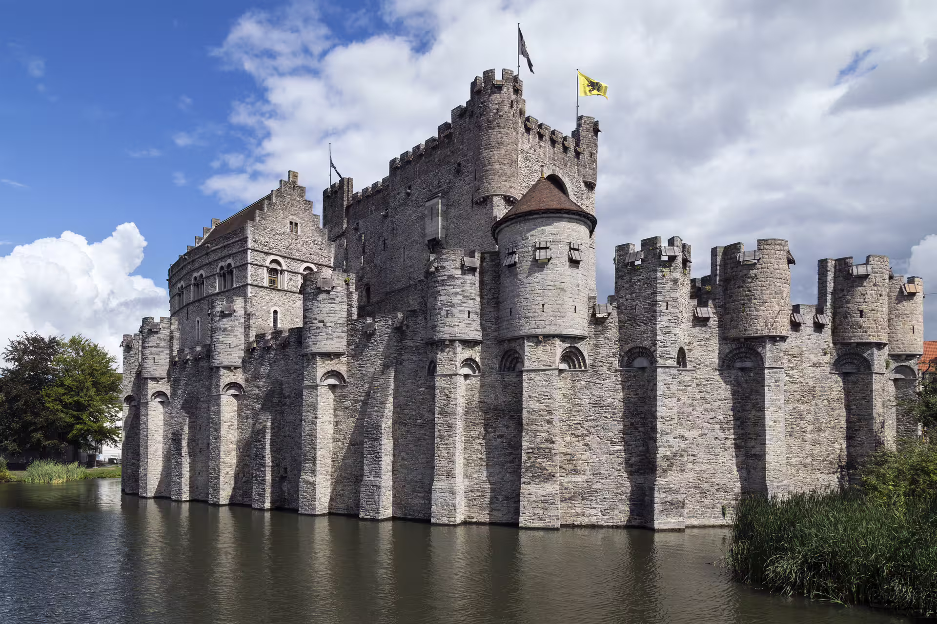 Historic Gravensteen Castle in Ghent, Belgium, showcases medieval architecture on a private walking tour in Flanders' heart.