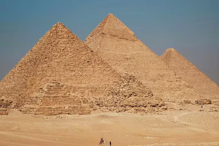 Great Pyramids of Giza in Cairo on 2 day tour by air from Hurghada, iconic desert panorama