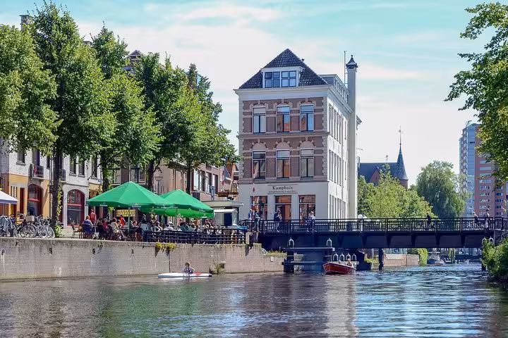 Groningen canal and historic streetscape, a scenic stop on Amsterdam to Groningen private transfer route