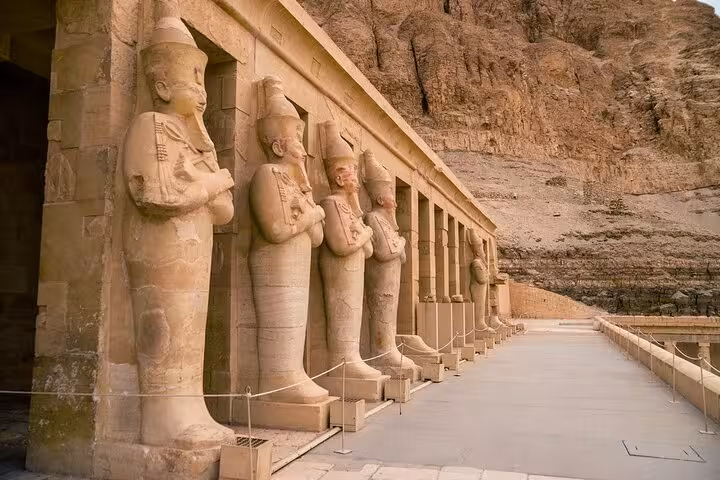 Hatshepsut Temple colonnade in Luxor, Egypt on a Cairo to Luxor day trip by flight with TourShare