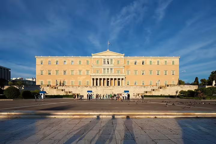 Hellenic Parliament in Syntagma Square Athens, iconic landmark on Athens highlights and Cape Sounion private tour