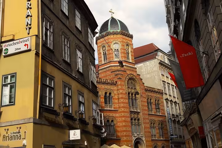 Hidden Vienna historical tour view of Ruprechtskirche dome and medieval streets in the old town