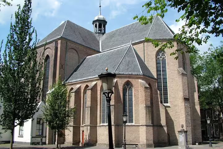 Historic brick church in Utrecht city center, a key stop on the Discover Utrecht self-guided GPS walking tour