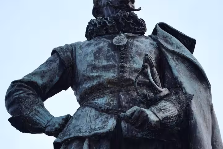 Close-up of a bronze historic statue in Hoorn, a key stop on the 2-hour walking tour of city history