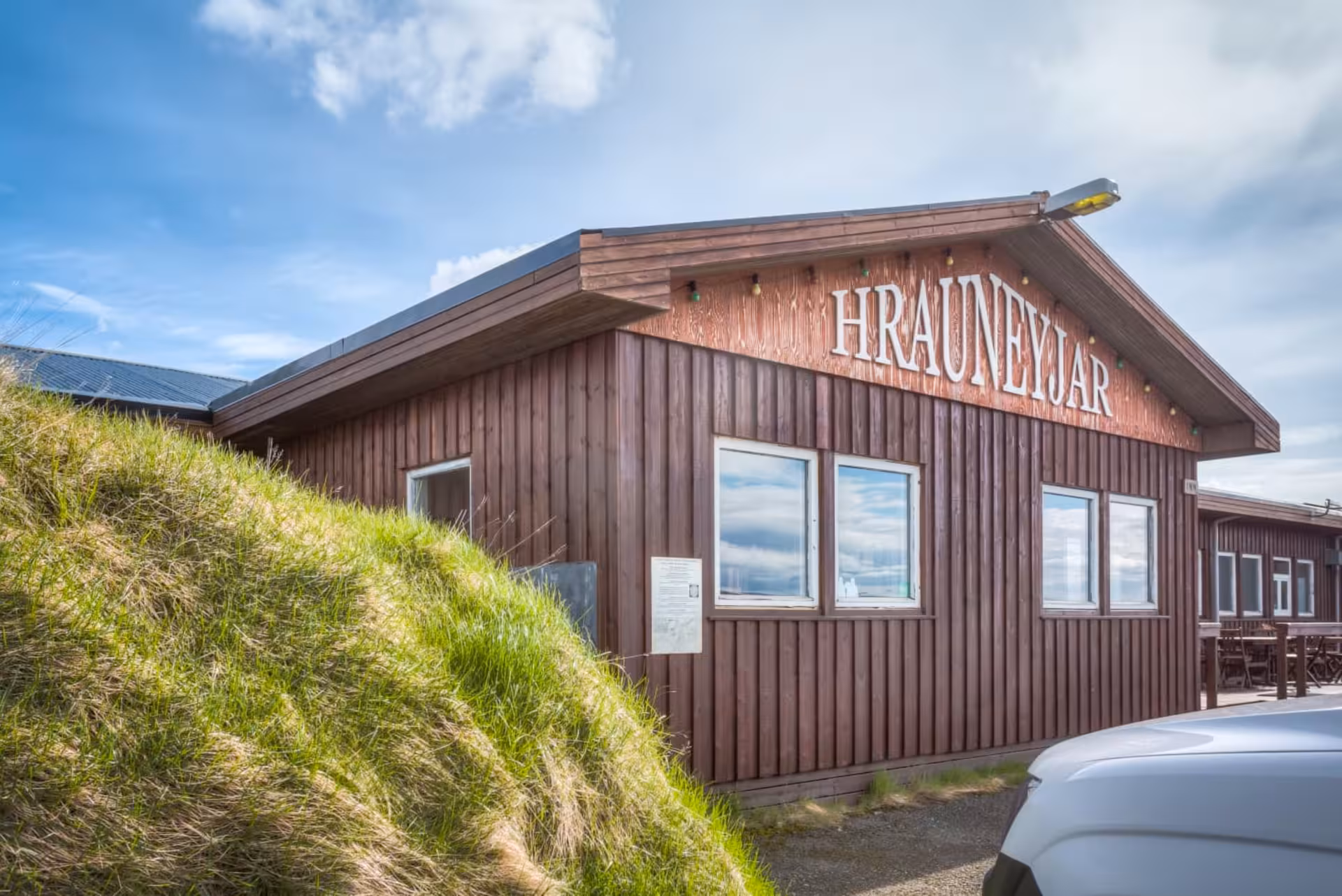 Hrauneyjar Highland Center building near Þjórsárdalur Valley, Iceland, stop on a private day tour