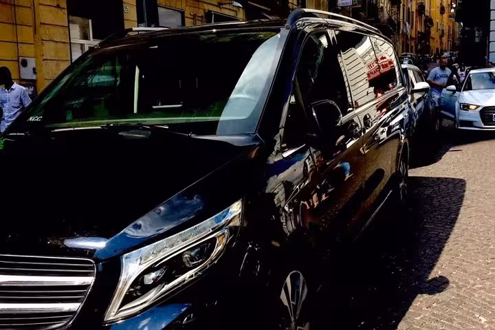 Luxury private van on Cairo street for one way transfer from Hurghada hotels to Cairo hotels with driver