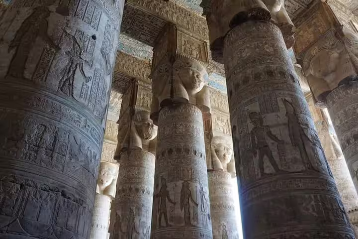 Karnak Temple hypostyle hall columns in Luxor on private overnight tour from Cairo by flight, Egypt