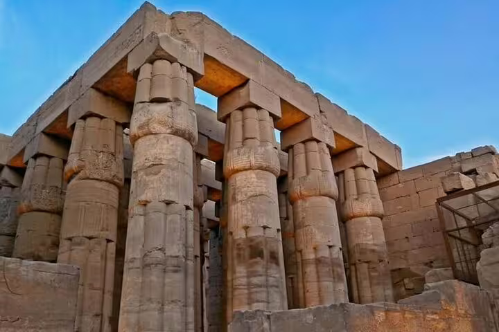 Karnak Temple hypostyle hall columns in Luxor on a private full-day guided tour from Safaga Port