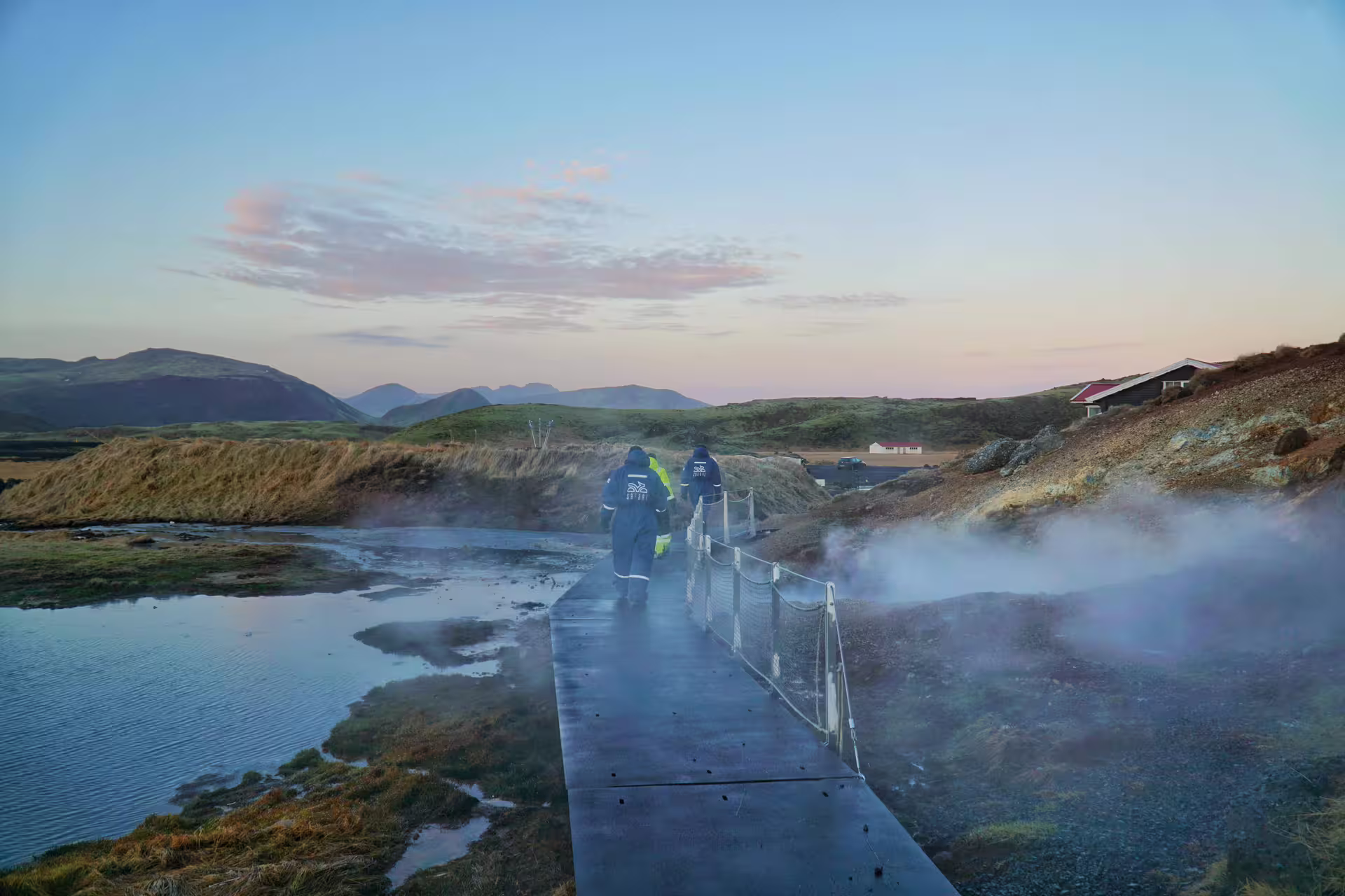 Adventurers explore a scenic lava field path surrounded by misty landscapes during a thrilling 2-hour buggy tour experience.