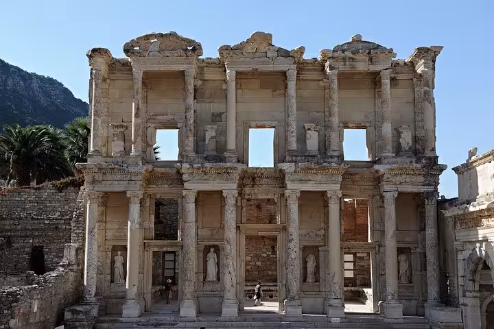 Library of Celsus facade in Ephesus, Turkey, on a private 6-day highlights tour from Istanbul