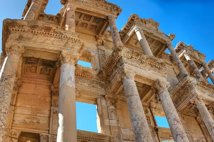 Library of Celsus facade in ancient Ephesus, Turkey, a top Kusadasi cruise shore excursion highlight
