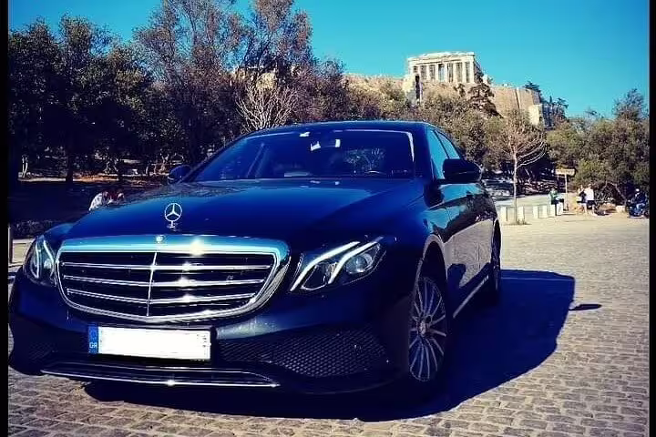 Luxury private transfer car in Athens, ideal for Ancient Olympia to Athens chauffeur service and airport drop-off