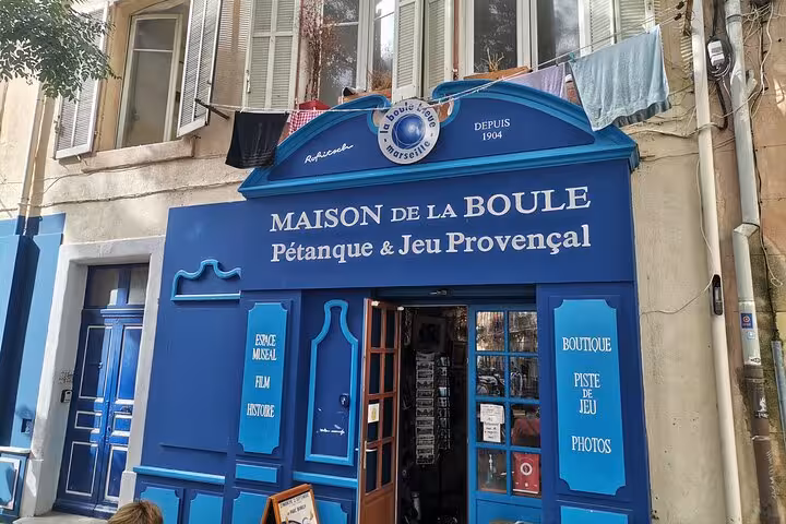 Maison de la Boule shopfront in Marseille, a key stop on a pétanque tour for boules and Provençal culture