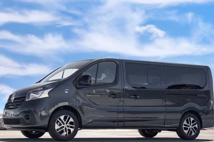 Marseille airport, hotel or train station transfer service with modern black passenger van