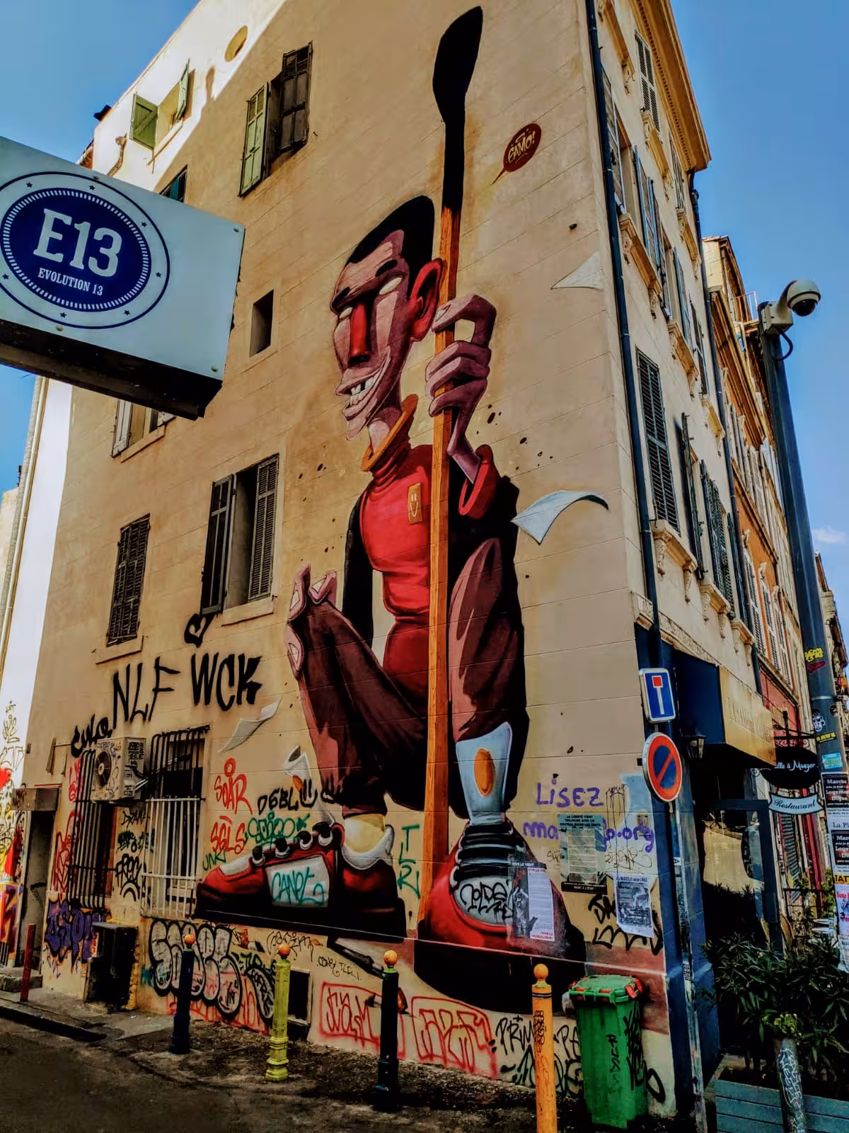 Large street art mural in Cours Julien, Marseille, a highlight of the 3-day tour exploring urban culture