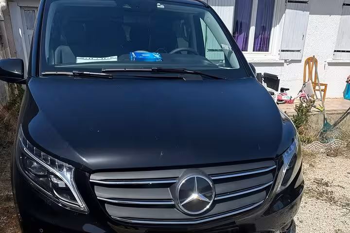 Mercedes V-Class front view for private airport transfer Marseille Provence Airport to Barcelona door-to-door