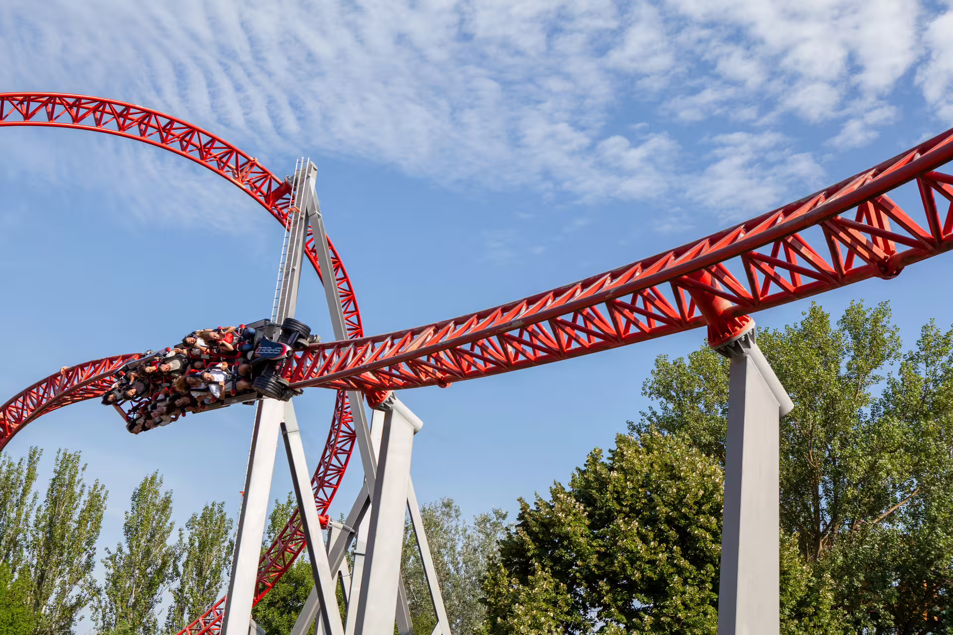 High-speed roller coaster at Mirabilandia park, part of entry ticket and Maranello Ferrari Museum visit
