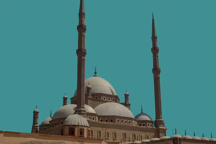 Mosque of Muhammad Ali in Cairo Citadel with domes and minarets, stop on 2-day Cairo by air tour from Hurghada