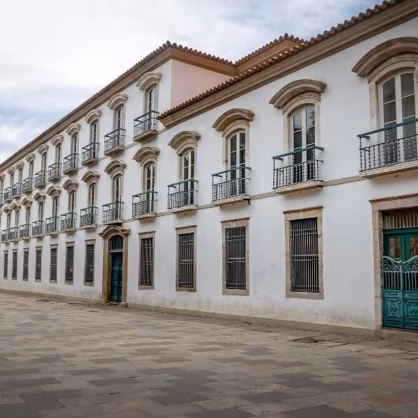 Colonial-style architecture of the Paço Imperial in Rio's historic center, a key attraction on walking tours.