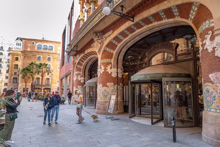 Palau de la Música Catalana entrance near El Born, a stop on Barcelona Old Town small group tour