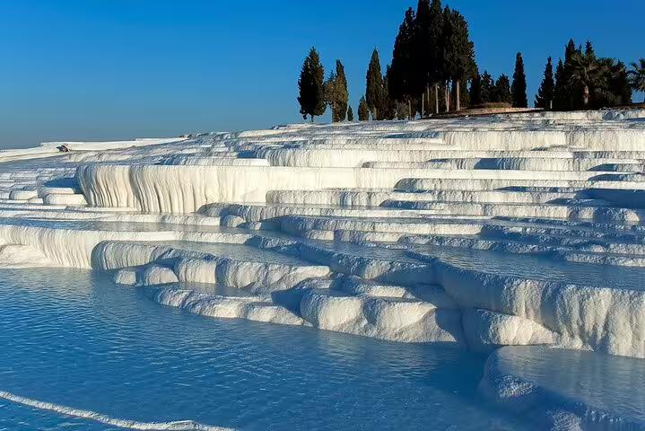 Pamukkale white travertine terraces and thermal pools, a highlight on the Turkey Delights 10-day private tour