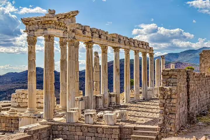 Pergamon Acropolis ancient Greek columns in Bergama, a key stop on Turkey Delights private 10-day guided tour
