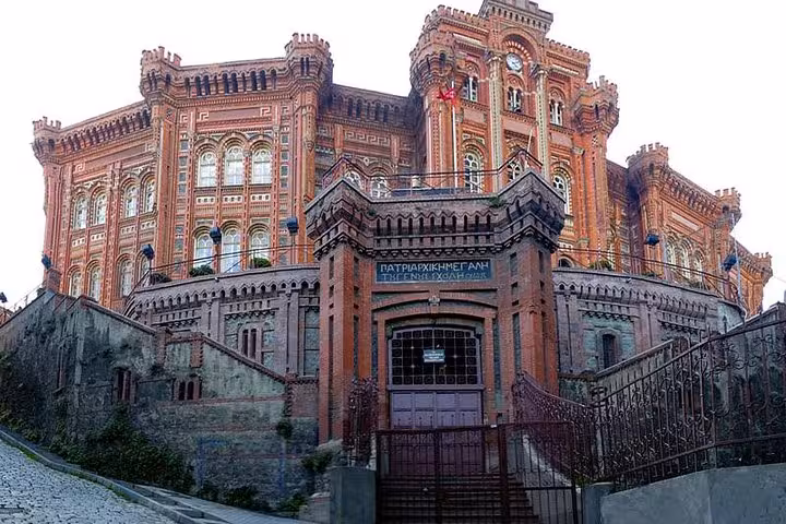 Phanar Greek Orthodox Patriarchate red-brick building in Istanbul visited on a private personalised tour with vehicle