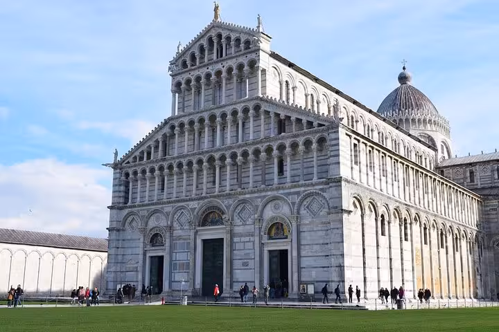 Stunning view of Pisa Cathedral, a highlight of the Pisa Private Half Day Trip from Florence with skip the line access.