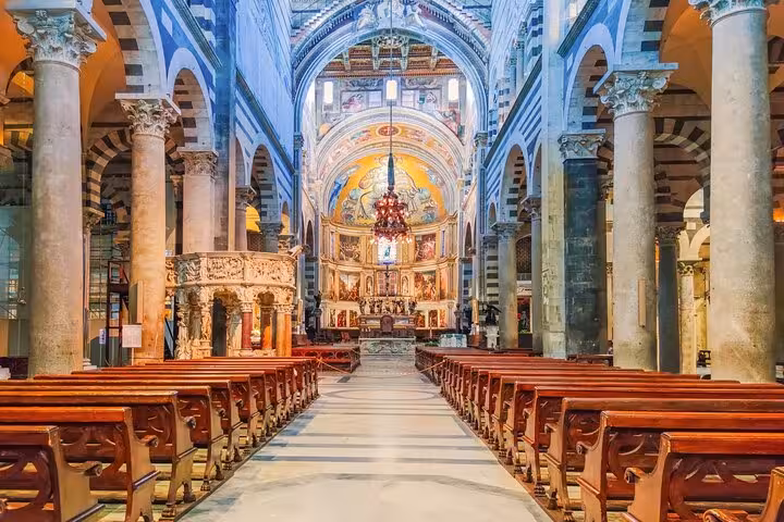 Interior of Pisa Cathedral in Piazza dei Miracoli, a highlight on a Rome to Pisa day trip tour
