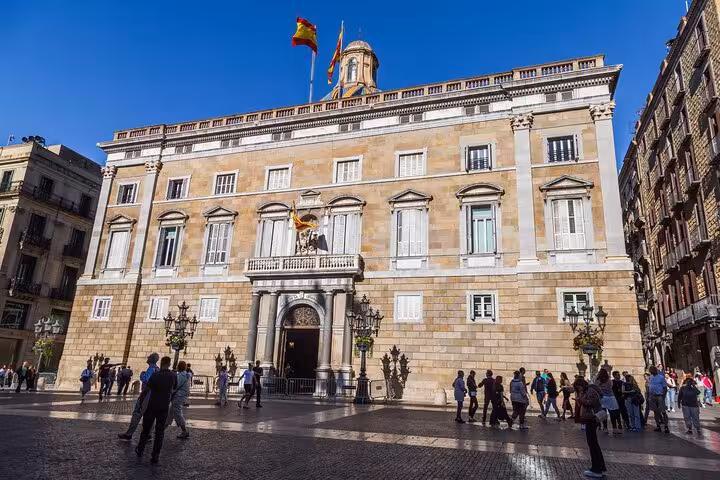Plaça Sant Jaume in Barcelona Gothic Quarter on a small group Old Town tour of El Born highlights