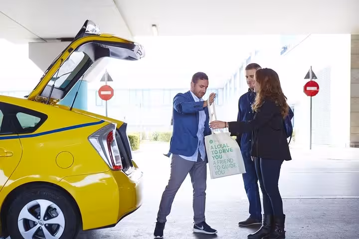 Private Athens airport arrival meet and greet with driver by taxi, luggage help and welcome orientation