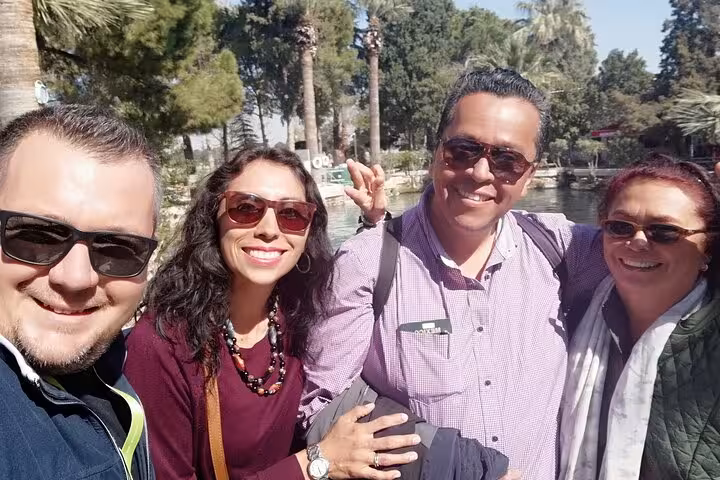 Private Ephesus tour group photo with local guide in Kusadasi, skip-the-line shore excursion for cruisers